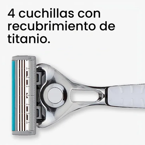 Vista 3 de Schick Quattro - Recambios de titanio Schick Quattro, repuestos de maquinilla de afeitar para hombre, 6