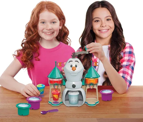 Vista 5 de Disney Frozen II Slushy Treat Maker incluye unidad de granizado, máquina de afeitar de hielo, moldes para cubitos de hielo, cubo de hielo, taza