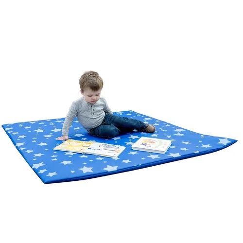Vista 2 de Children's Factory Tapete de actividades de noche estrellada, alfombrillas de juego de espuma para bebés, sala de juegos de bebés, guardería, Azul