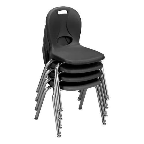 Vista 8 de Learniture Structure Series - Sillas escolares apilables con asientos contorneados, sillas apilables de plástico de alta resistencia, 14 pulgadas