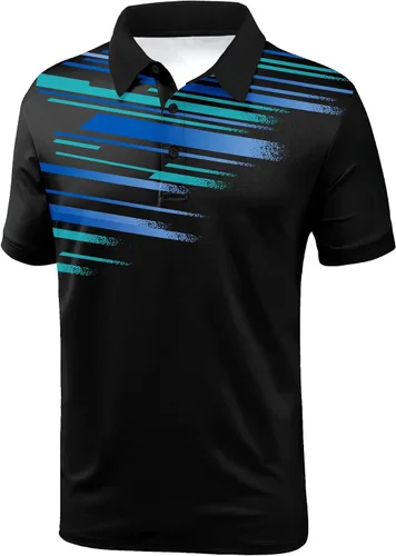 Vista 2 de OneDog Polo de manga corta para hombre, casual, deportivo, absorbe la humedad, ajuste regular, para golf, cuello de golf, camiseta de tenis