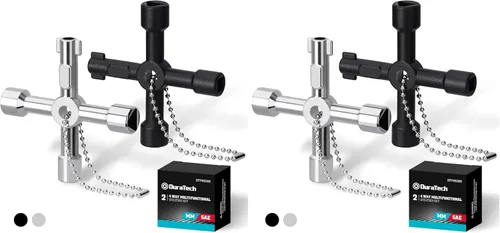 Vista 8 de DURATECH Llave de utilidad de 4 vías, 1 paquete Llave de agua multifuncional, para válvula, grifo y espitas