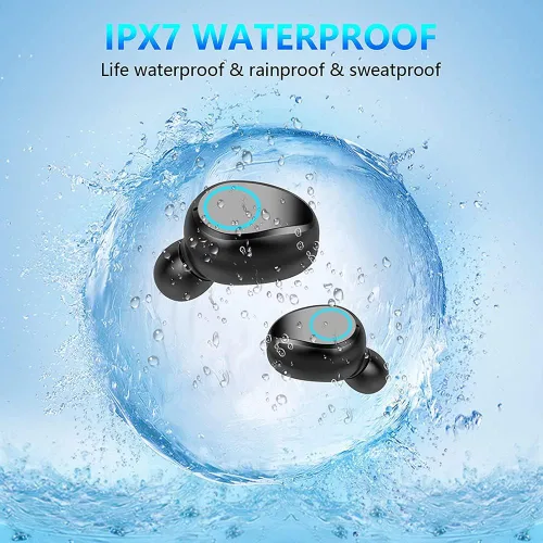 Vista 3 de Slim Travel Wireless V5.1 - Auriculares compatibles con tu Xiaomi Mi 11 Lite - Funda micro delgada actualizada con micrófono cuádruple 8D Bass IPX7