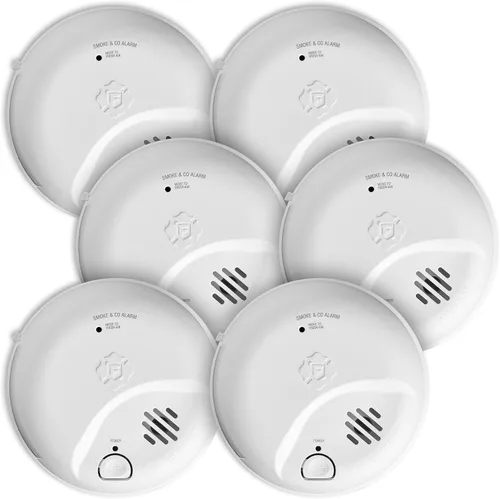 Vista 9 de First Alert Alarma combinada de humo y monóxido de carbono, detector a pilas con botón de prueba y silencio, SMICO100, paquete de 1