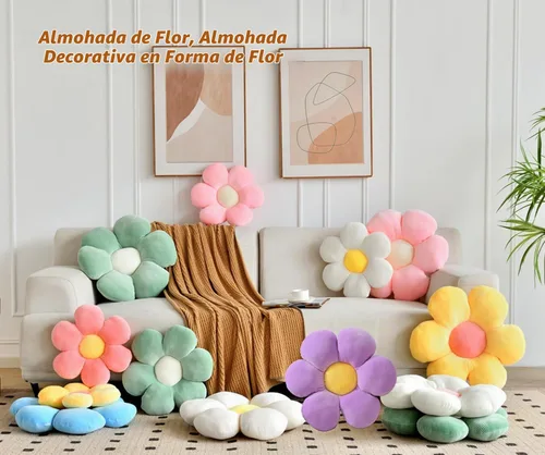 Vista 3 de Almohada de flores, almohadas azules, lindas margaritas, cojín decorativo para el hogar, para cama, sofá, sofá