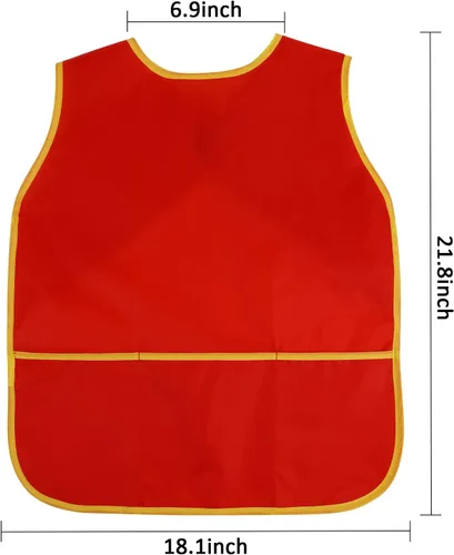 Vista 3 de 4 delantales de pintura para niños, delantales impermeables con 3 bolsillos, para niños de 3 a 8 años, 4 colores 4 colores (velcro)