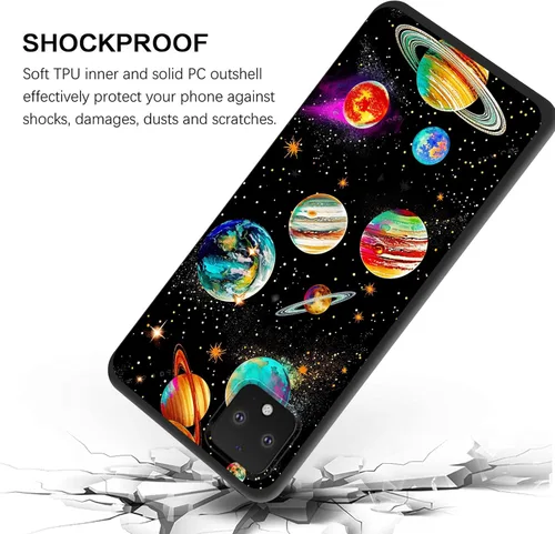 Vista 315 de Funda delgada para Google Pixel 4 XL, funda delgada de silicona de TPU suave a prueba de golpes para Google Pixel 4 XL, astronauta Galaxy
