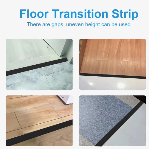 Vista 4 de Tira de Laminado Autoadhesiva de Transición de Piso - Cubierta de Junta de Umbral, Moldura de Puerta de Vinilo con Elegante Diseño de Veta de Madera