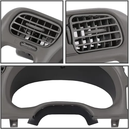 Vista 6 de CHEDA - Bisel de tablero compatible con Chevy S10 GMC Sonoma Jimmy Blazer 1998-2004 No se ajusta a doble DIN Gris