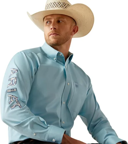 Vista 76 de Ariat Camisa de sarga con logotipo del equipo para hombre