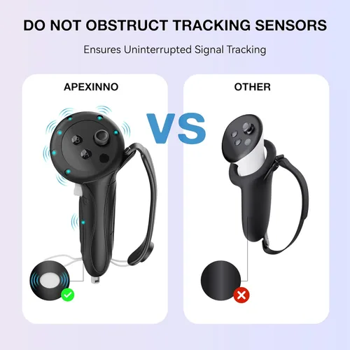 Vista 6 de APEXINNO VR Extended Controller Grips Cover and Silicone Face Cover and Anti-Leakage Nose Pad for Meta Quest 3 Accessories