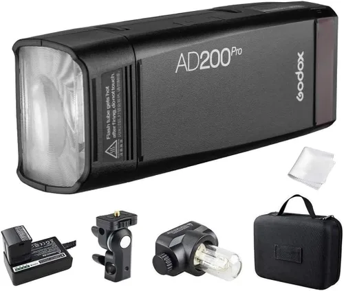 Vista 11 de Godox AD200 200Ws 2.4G TTL Flash estroboscópico 1/8000 HSS monoluz inalámbrica con batería de litio de 2900 mAh y bombilla sin pantalla/cabezal