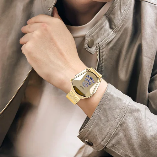 Vista 4 de RORIOS - Relojes de moda para hombres, reloj de cuarzo analógico, reloj de pulsera genial y creativo con correa de malla de acero inoxidable, reloj