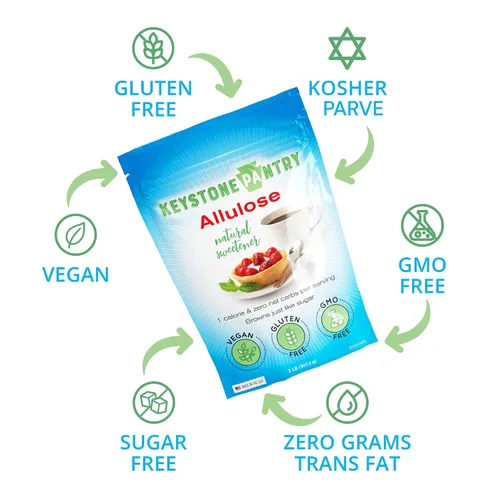 Vista 3 de Keystone Pantry - Edulcorante de alulosa, sustitutos de azúcar bajos en calorías y bajos en carbohidratos, sustituto natural del azúcar de alulosa
