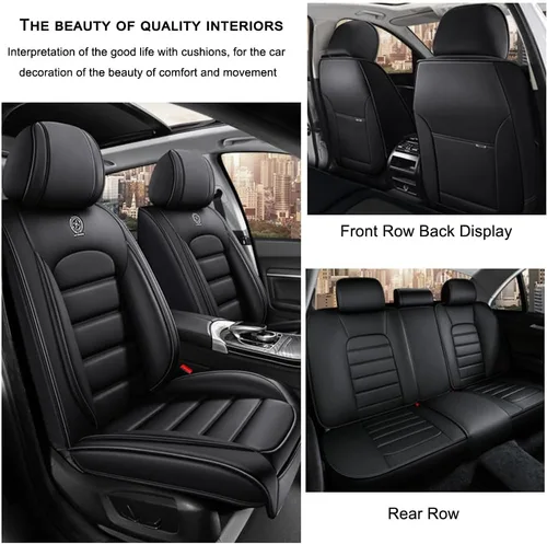 Vista 20 de 5 fundas de asiento para Chevy Aveo 2005-2023, fundas de asiento de automóvil de cuero, impermeables, antideslizantes, suaves, cómodas fundas
