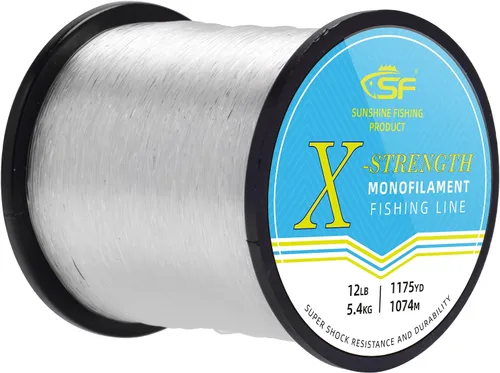 Vista 10 de SF - Línea de pesca monofilamento premium, carrete X-Strong de nailon mono material, línea líder para agua salada y agua dulce