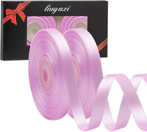Vista 70 de Cinta de satén verde manzana de doble cara de color sólido de 1/2 pulgada x 25 yardas, cintas perfectas para manualidades, decoración de bodas