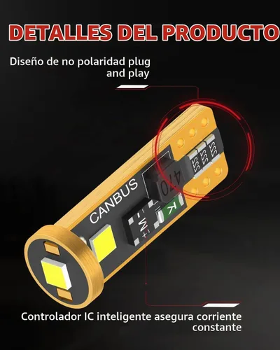 Vista 7 de LASFIT 194 Bombilla LED 6000K Blanca, T10 168 2825 W5W Bombillas LED de Repuesto, Para Luz de Domo/Mapa, Luz de Puerta, Luz de Cortesía, Luz