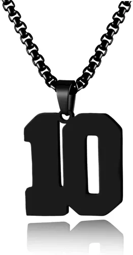 Vista 105 de Collar de Número Dorado para Hombre, Cadena de Acero Inoxidable con Colgante de Número para Atletas, Joyería Deportiva Personalizada para Niños