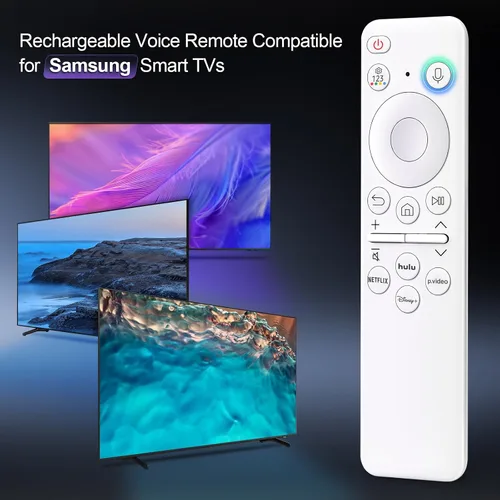 Vista 2 de Control remoto recargable con voz para Samsung - Control remoto inteligente para TV, reemplazo compatible para televisores inteligentes Samsung