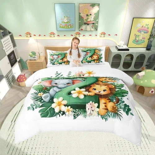 Vista 10 de Manfei Juego de edredón de calavera de azúcar para niños, juego de ropa de cama con temática de calaveras de Halloween, ropa de cama de estilo Azul