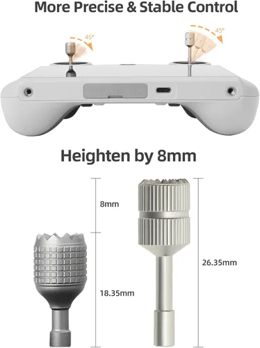 Vista 4 de Palillos para mando a distancia DJI RC 2/RC, palillos de control de aluminio de repuesto Joystick Thumb Rocker para DJI Mini 4 Pro/Air 3/Mini 3 Pro