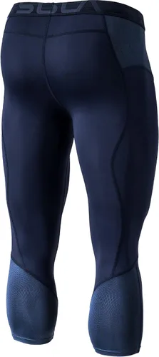 Vista 2 de TSLA Pantalones de compresión 34 para hombre, mallas de entrenamiento para correr, leggings atléticos capri de secado fresco, capa base de yoga