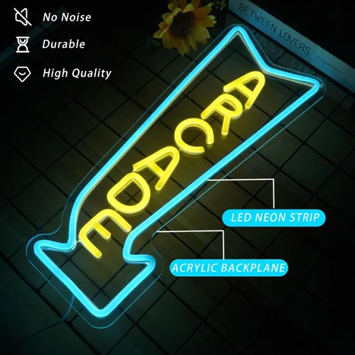 Vista 3 de Letrero de neón de arcade, luz LED, regulable, luces de juego para decoración de pared, alimentadas por USB, letrero de neón gaming para salas