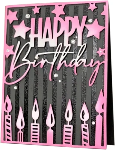 Vista 3 de Troqueles troquelados para hacer tarjetas, álbumes de recortes de metal, feliz cumpleaños, tema de tarta, troqueles de corte, bricolaje, álbum
