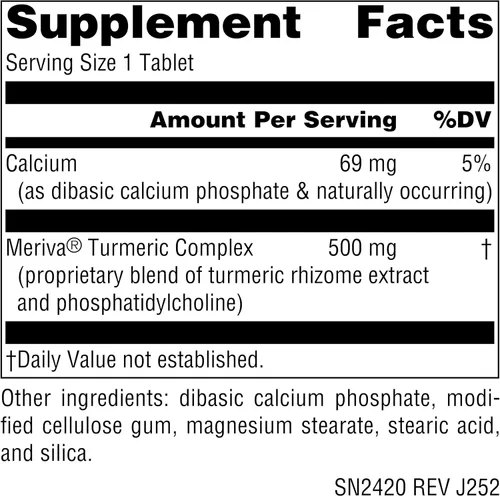 Vista 2 de Source Naturals Cúrcuma con Meriva, alivia las molestias de las actividades cotidianas* - 500 mg, 60 tabletas