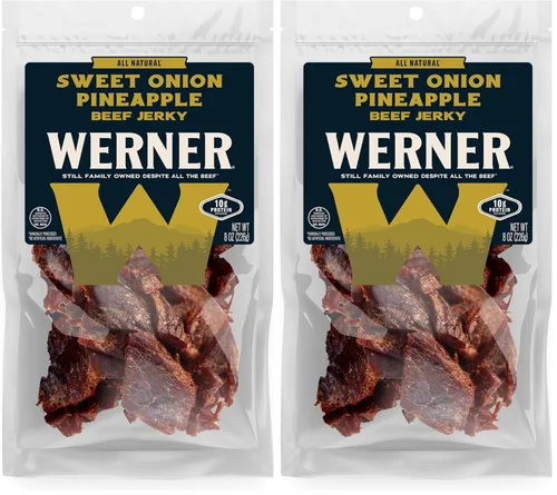 Vista 5 de Werner - Bocadillo de carne natural con ajo y carne seca – Bocadillo alto en proteínas, sin gluten, sin ingredientes artificiales, sin MSG añadido