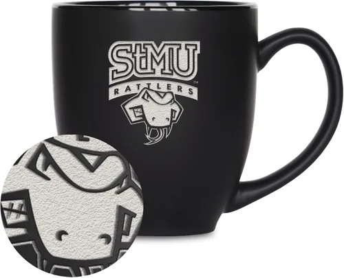 Vista 211 de Rico Industries - Taza de cerámica mate negra con grabado láser estándar de 15oz para NCAA (escuelas T & U) - Para bebidas calientes o frías