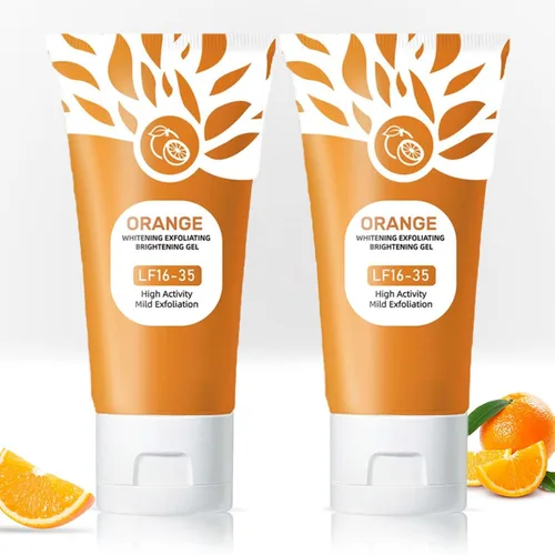 Vista 9 de Orange Enzymes - Exfoliante en gel exfoliante para rostro y cuerpo, gel naranja de limpieza profunda para eliminar puntos negros, exfoliante