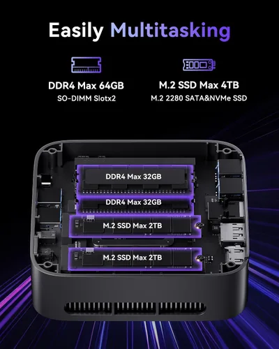 Vista 4 de ACEMAGIC Mini PC K1, procesador AMD Ryzen 4300U de 28 W, 16 GB DDR4 RAM 512 GB SSD (Beat 3300U/N150/N97) Mini computadoras 11 Pro, HDMI+DP1.4 Dual