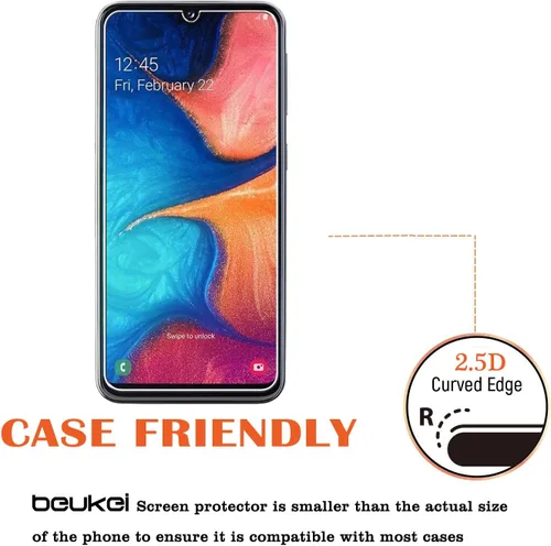 Vista 4 de Protector de pantalla para Samsung Galaxy A20E / A10E, 3 unidades, vidrio temperado (5.8 pulgadas), vidrio con dureza 9H