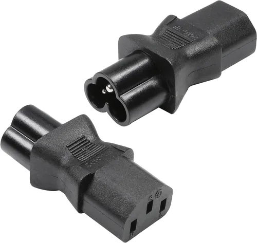 Vista 2 de Fielect C14 macho a hembra US NEMA 5-15R adaptador de enchufe convertidor C14 a NEMA 5-15R enchufe adaptador de corriente, 1 unids