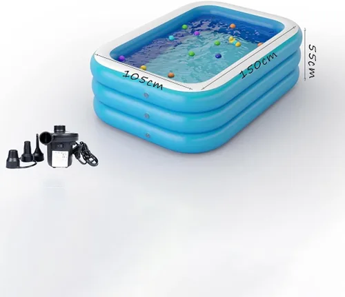 Vista 7 de con bomba inflable gratis, piscinas familiares de tamaño completo, piscina inflable para niños, adultos, niños pequeños a partir de 3 años, al aire