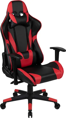 Vista 25 de Flash Furniture X20 - Silla giratoria de policarbonato ergonómica y ajustable con respaldo completamente reclinable en LeatherSoft negro