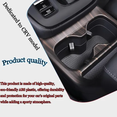 Vista 3 de MUXEE para Honda CRV CR-V 2023 2024 2025 2026 - Cubierta de panel para portavasos de consola central de madera con veta de ABS - Accesorios