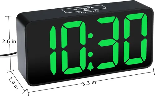 Vista 7 de DreamSky - Reloj despertador digital pequeño para dormitorio con números grandes Electric Bedside Desk Clock with USB Charging Port, Brightness