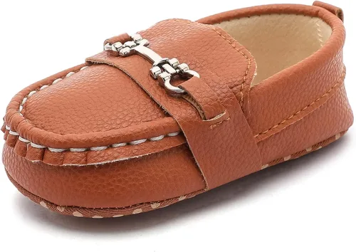 Vista 26 de LONSOEN - Zapatos de cuna para aprender a caminar, de vestir, para niños y niñas 209 Negro