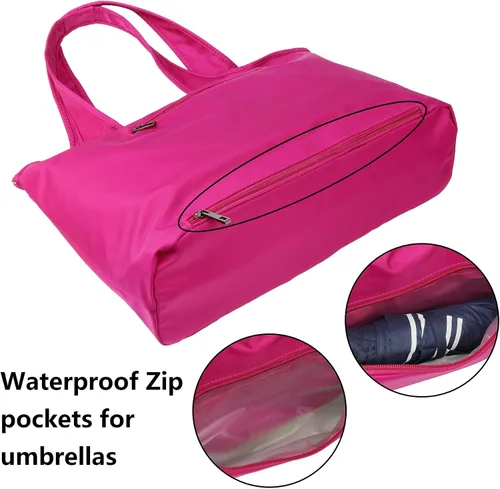 Vista 4 de Bolso grande de hombro para mujer, impermeable, multifunción, de nailon, para viaje