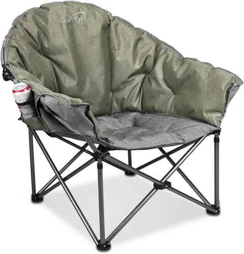 Vista 10 de Colorsoul Sillas de campamento XXL de gran tamaño con soporte de 450 libras, sillas acolchadas extragrandes para exteriores, silla de césped