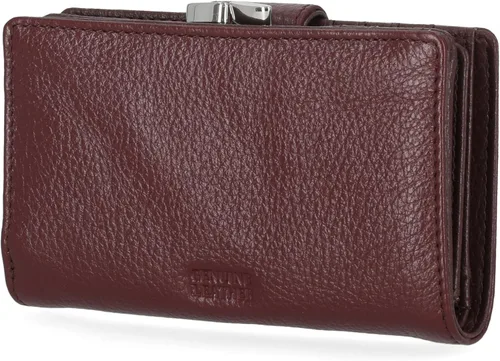 Vista 3 de Mundi Rio - Cartera de piel para mujer, pequeña con marco Bittersweet