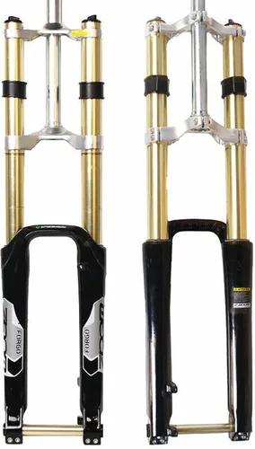 Vista 8 de BUCKLOS 26 27.5 29 MTB bicicleta suspensión horquilla 7.087 in viaje, bicicleta de aleación de magnesio cuesta abajo tenedores 0.787 in eje, 1-1/8