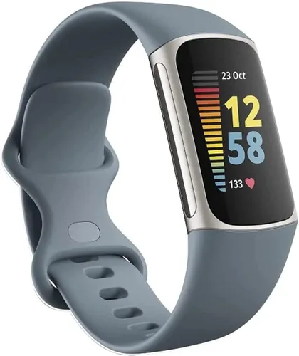 Vista 5 de Fitbit Charge 5 - Rastreador de actividad física avanzado con GPS, frecuencia cardíaca, sueño y salud, paquete de energía con adaptador