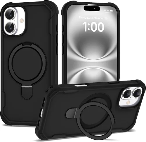 Vista 10 de Funda compatible con iPhone 12 y 12 Pro de 6.1 pulgadas con soporte de anillo magnético [protección militar contra caídas] [compatible con MagSafe]