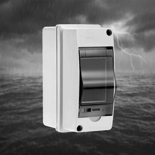 Vista 5 de Fielect Caja de protección de distribución MCB de 2 vías con riel DIN, caja eléctrica de disyuntor de plástico ABS y cubierta transparente IP65