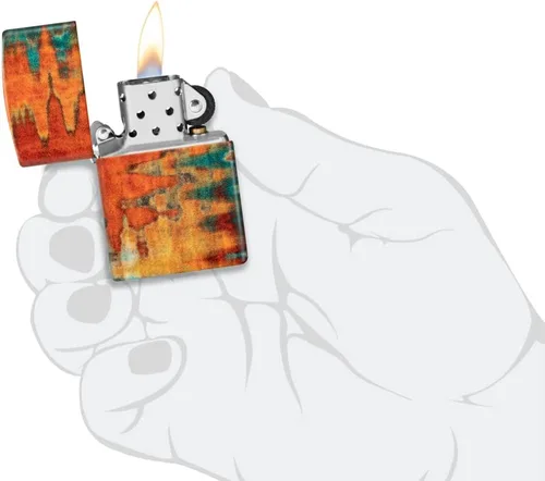 Vista 6 de Zippo Encendedor de bolsillo de color naranja con pinceladas de 540
