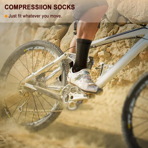 Vista 6 de BULLIANT Calcetines deportivos para hombre, calcetines deportivos de compresión acolchados para hombres, para correr al aire libre, senderismo, arco